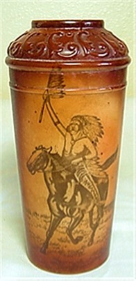Indian Chief Tall Vase
