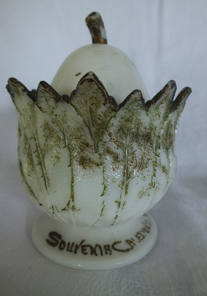 Pear Souvenir - Milk Glass